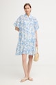 Twinset ljetna haljina s dodatkom lana 261LM2SGG plava SS26