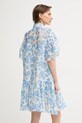 Odjeća Twinset ljetna haljina s dodatkom lana 261LM2SGG plava