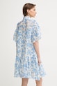 Odjeća Twinset ljetna haljina s dodatkom lana 261LM2SGG plava