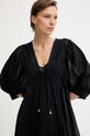 Twinset haljina A-kroja od pamuka crna 261LM2HEE