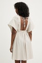 Odzież Twinset sukienka letnia z lnem 261LM2FBB beżowy