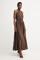 Twinset šaty halter bavlnené hnedá 261LM2RDD