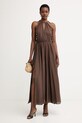 Twinset Halter haljina od pamuka 261LM2RDD smeđa SS26