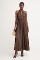 Twinset šaty halter bavlnené 261LM2RDD hnedá SS26