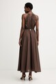 Odjeća Twinset Halter haljina od pamuka 261LM2RDD smeđa