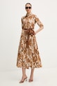 Luisa Spagnoli sukienka bawełniana Palato 542965 brązowy SS26