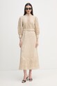 Luisa Spagnoli sukienka lniana Provina beżowy 542925