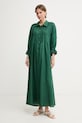 Luisa Spagnoli φόρεμα λινό Pasotto πράσινο 543083