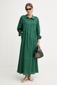 Luisa Spagnoli φόρεμα λινό Pasotto 543083 πράσινο SS26