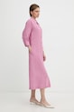 Luisa Spagnoli ľanové košeľové šaty Polesana 543082 ružová SS26