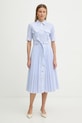 Fracomina sukienka midi niebieski FR26SD4003W697N8