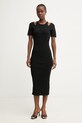 Fracomina sukienka z wiskozą czarny FJ26SD5001K56501