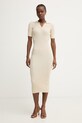 Fracomina sukienka bodycon z wiskozą beżowy FS26SD5001K564Q7