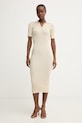 Fracomina sukienka bodycon z wiskozą beżowy FS26SD5001K564Q7