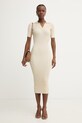 Fracomina sukienka bodycon z wiskozą FS26SD5001K564Q7 beżowy SS26