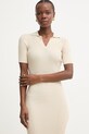 Fracomina sukienka bodycon z wiskozą beżowy FS26SD5001K564Q7