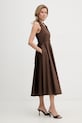 Fracomina sukienka z bawełną FS26SD2010W40201 brązowy SS26