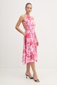 Fracomina sukienka letnia z dodatkiem lnu FS26SD2012W622K9 różowy SS26