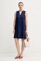 United Colors of Benetton ljetna haljina od lana 4AGHDV0CC mornarsko plava SS26