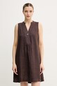 United Colors of Benetton ljetna haljina od lana smeđa 4AGHDV0CC