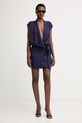 Pinko sukienka kopertowa z wiskozą 106844.A3B2 fioletowy SS26