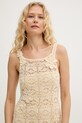 Pinko sukienka syrenka z bawełną beżowy 106862.A3B8