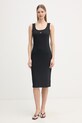 Calvin Klein Jeans sukienka bawełniana z elastanem czarny LV047F257G