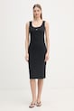 Calvin Klein Jeans sukienka bawełniana z elastanem czarny LV047F257G