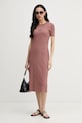Calvin Klein Jeans sukienka bawełniana z elastanem LV044F241G brązowy SS26