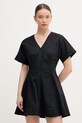 Calvin Klein Jeans haljina A-kroja od pamuka s elastanom crna LV047F003G
