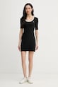 Calvin Klein Jeans φόρεμα βαμβάκι με ελαστάν LV047F224G μαύρο SS26