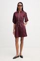 Marc O'Polo sukienka z bawełną 5000008225 bordowy SS26