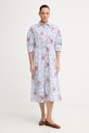 Tommy Hilfiger košeľové šaty bavlnené SUMMER modrá WW0WW49645