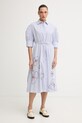Tommy Hilfiger košeľové šaty bavlnené SUMMER modrá WW0WW50546