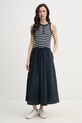 Tommy Hilfiger sukienka rozkloszowana bawełniana granatowy WW0WW49628