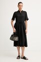 Tommy Hilfiger rochie de vară din in WW0WW49633 negru SS26