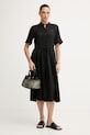 Tommy Hilfiger rochie de vară din in WW0WW49633 negru SS26