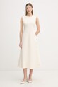 Tommy Hilfiger šaty s bavlnou béžová WW0WW48774