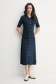 Tommy Hilfiger sukienka bawełniana WW0WW48776 granatowy SS26