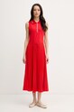 Tommy Hilfiger plisirana haljina s pamukom crvena WW0WW49621