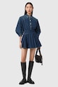 Odzież AllSaints sukienka rozkloszowana jeansowa ARLO W015DE niebieski