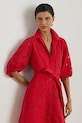 Odzież Lauren Ralph Lauren sukienka koszulowa bawełniana 200P13593 czerwony