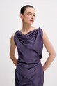 Victoria Beckham sukienka drapowana z wiskozą 1226WDR006029A fioletowy