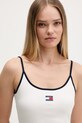 Tommy Jeans sukienka letnia bawełniana z elastanem biały DW0DW22335