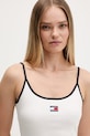 Tommy Jeans sukienka letnia bawełniana z elastanem biały DW0DW22335