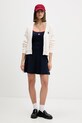 Tommy Jeans sukienka letnia bawełniana z elastanem DW0DW22335 granatowy SS26