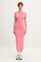 Tommy Jeans sukienka z wiskozą różowy DW0DW22339