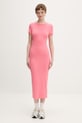 Tommy Jeans sukienka z wiskozą różowy DW0DW22339