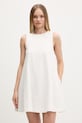 Tommy Jeans sukienka letnia z lnem biały DW0DW22343
