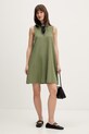 Tommy Jeans sukienka letnia z lnem DW0DW22343 zielony SS26